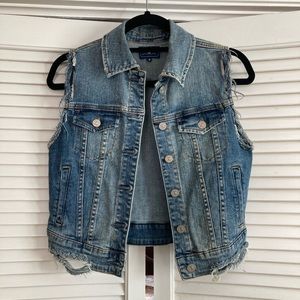 Distressed Denim Vest